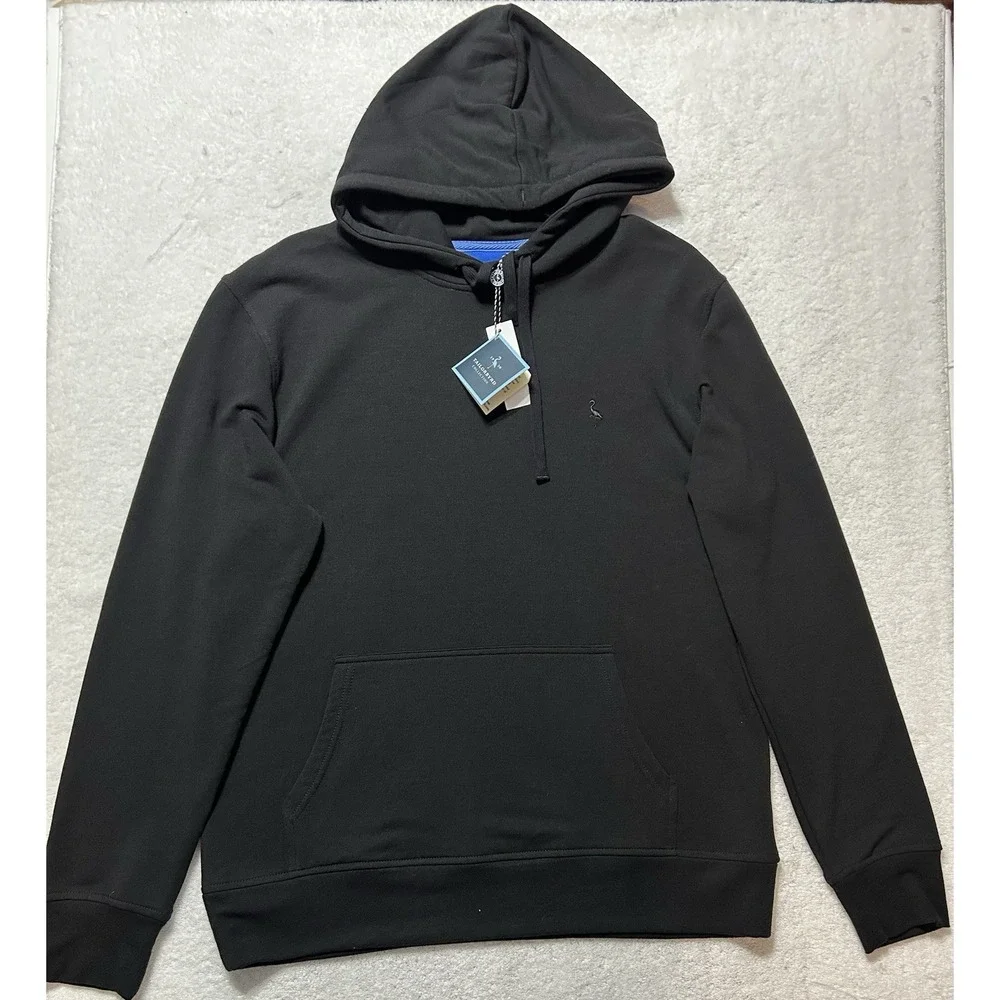 Tailorbyrd Mens Size M Black Long Sleeve Sueded Fleece Hoodie Sweatshirt (U1)